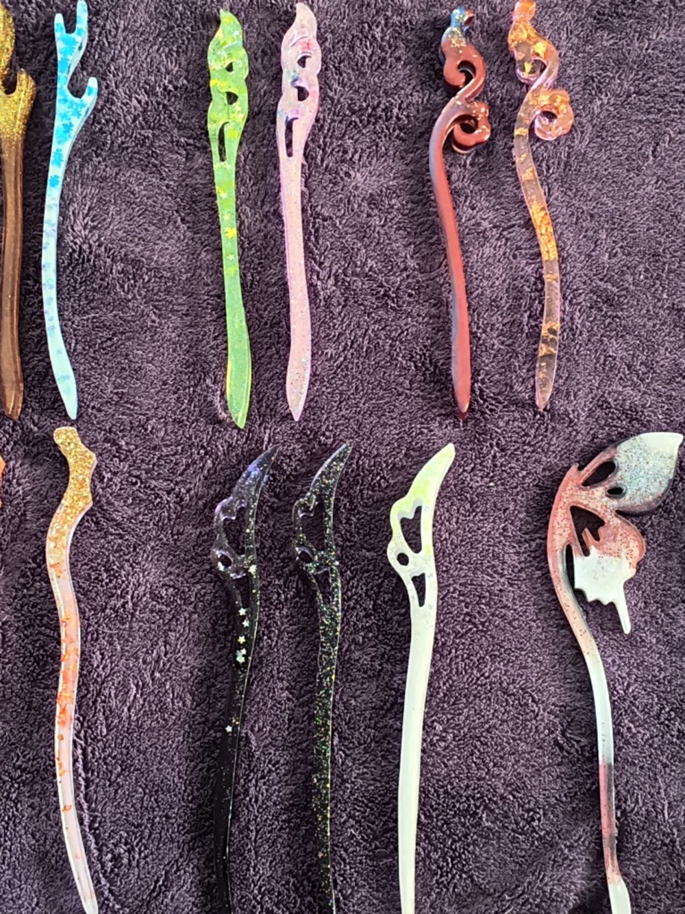 resin hair pins